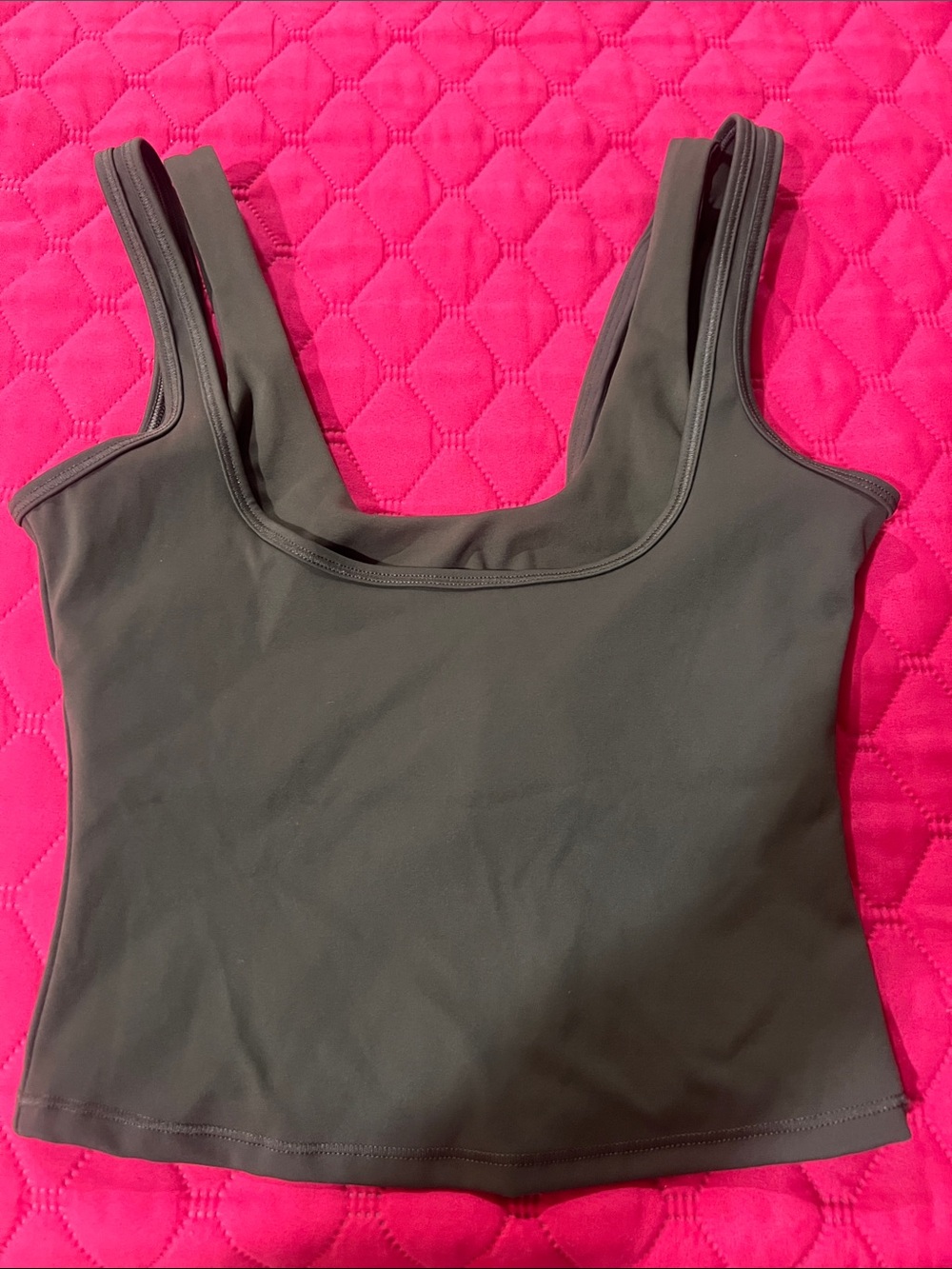 SKIMS Colab with Nike Double Strap Scoop Tank in Dark Sepia